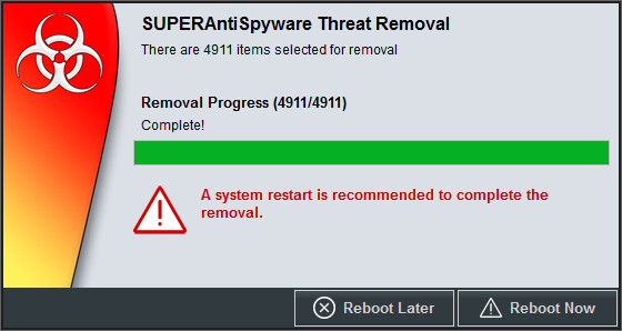 SUPERAntispyware - Reboot