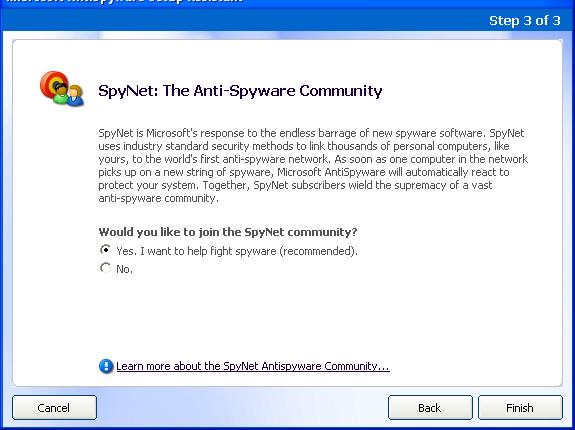 Microsoft AntiSpyware Spynet