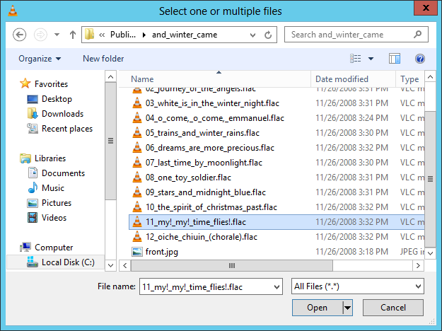 VLC Select File