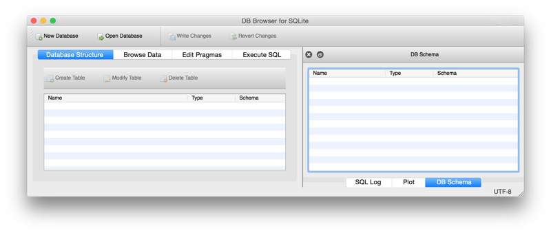 DB Browser for SQLite main window