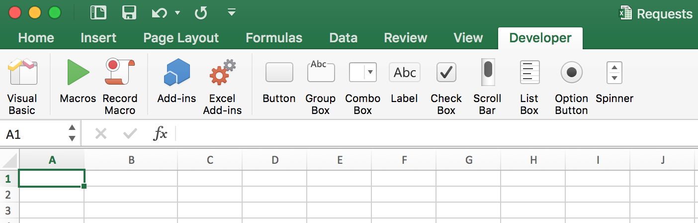 Excel - Developer Tab