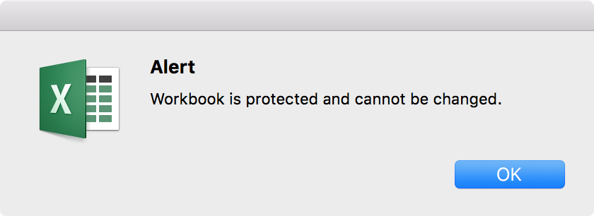 Excel 2016 Workbook Protected